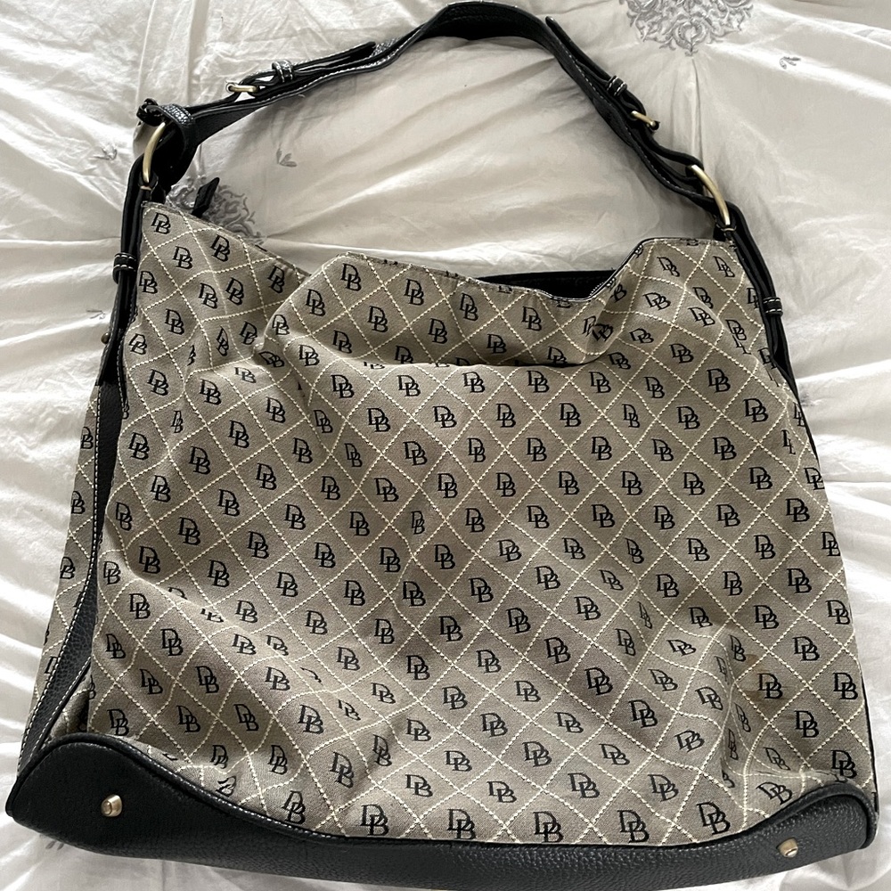 Dooney and Bourke tan and black hobo bag